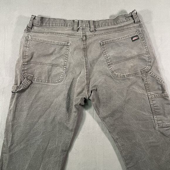 Dickies Canvas Carpenter Distressed Pants Mens Size 36x30 Faded Grey Grunge Y2K - Picture 9 of 9